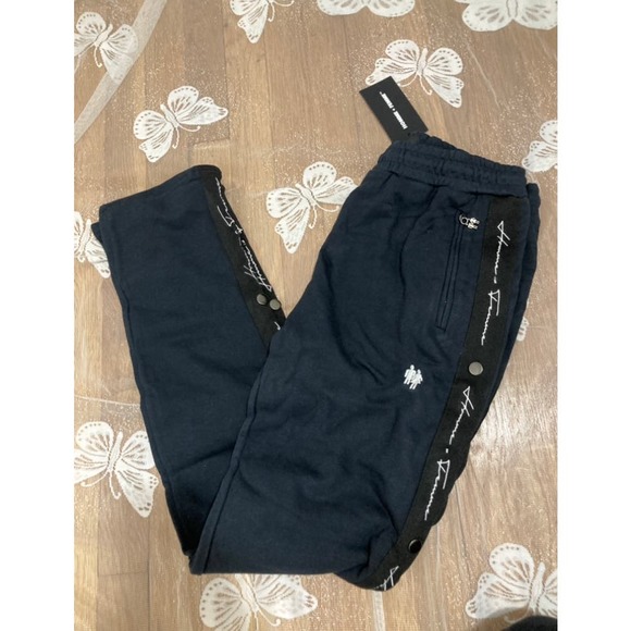 Homme + Femme Men's Slim Fit Track Jogger Sweatpants Joggers For Men Black White - Picture 12 of 13